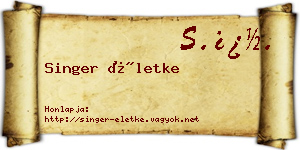 Singer Életke névjegykártya